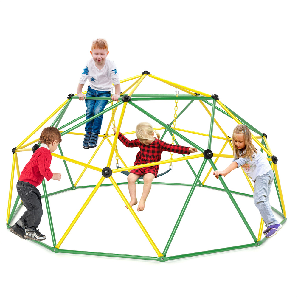 Costway Green Kids Climbing Dome and Jungle Gym Playground Set Image 3