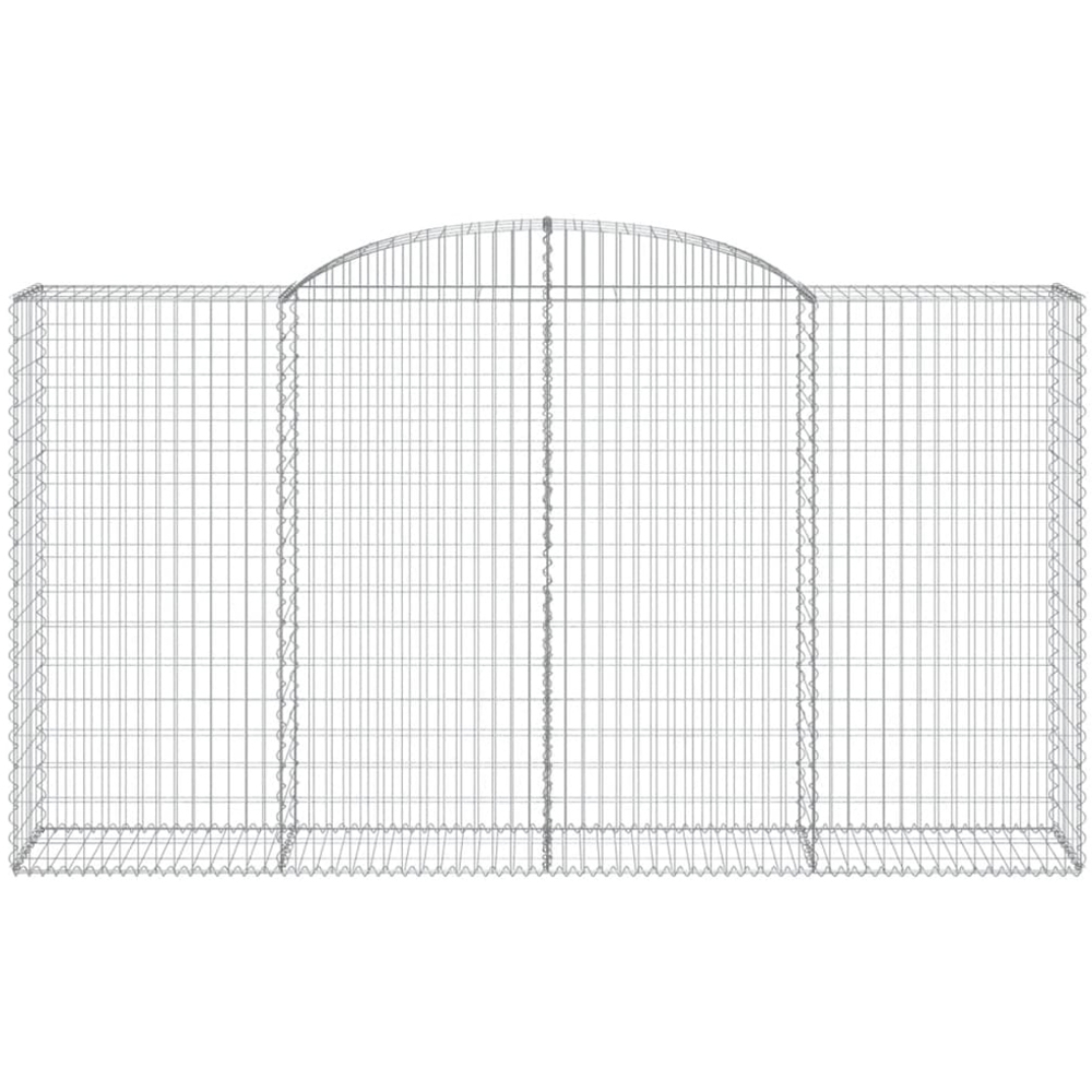 vidaXL Silver Galvanised Iron Arched Gabion Basket 300 x 50 x 160/180cm 5 Pack Image 4