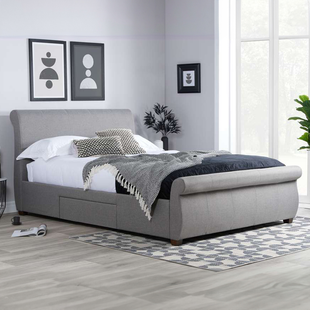Lancaster Double Grey Bed Image 1