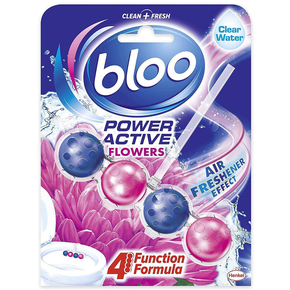 Bloo Power Active Fresh Flowers Anti Limescale Effect Toilet Rim Block 50g 10 Pack Image 2