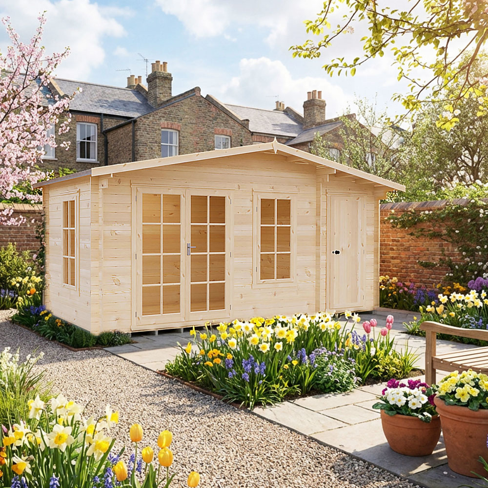 Shire Bourne 16 x 8ft Apex Garden Log Cabin Image 6