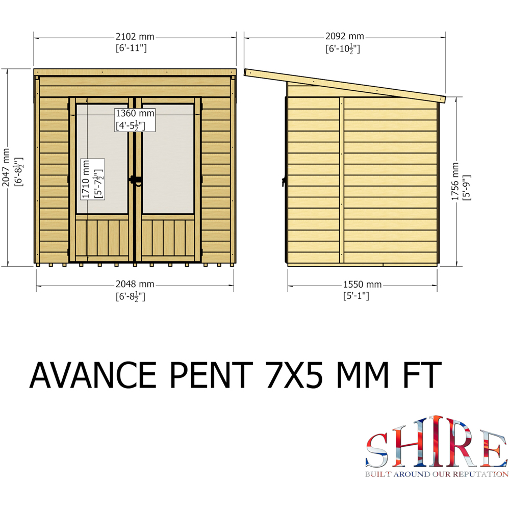 Shire Avance 7 x 5ft Pent Summerhouse Image 6