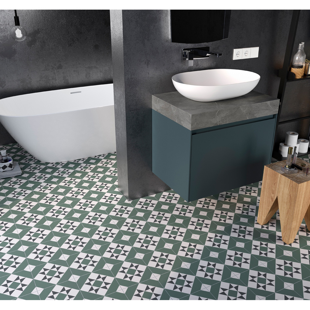 House of Mosaics Diamond Green Mix Wall and Floor Tile 20 x 20cm 15 Pack Image 3
