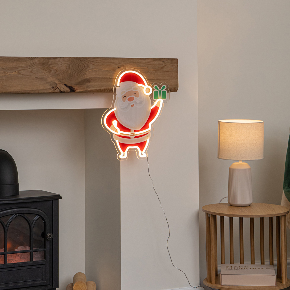 Samuel Alexander Warm White LED Santa Neon Sign Christmas Decoration 40cm Image 9