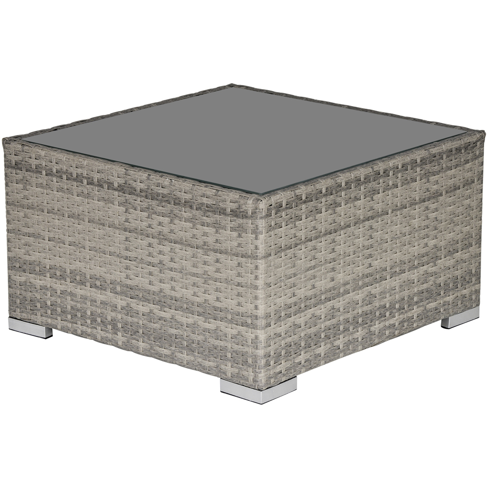 Outsunny Grey Rattan Square Coffee Table Image 2