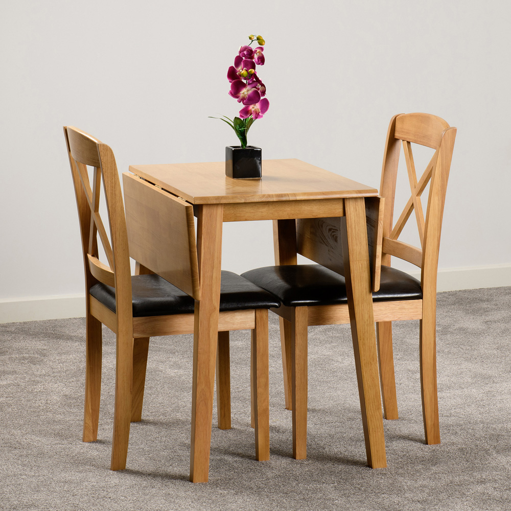 Seconique Mason 2 Seater Dining Set Oak Varnish and Brown Image 4
