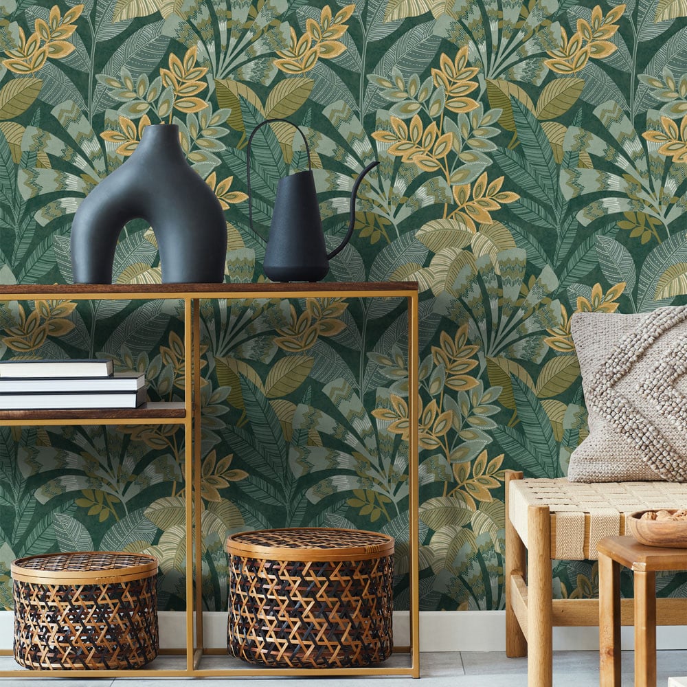 Crown Asha Leaves Lush Green Wallpaper Image 4