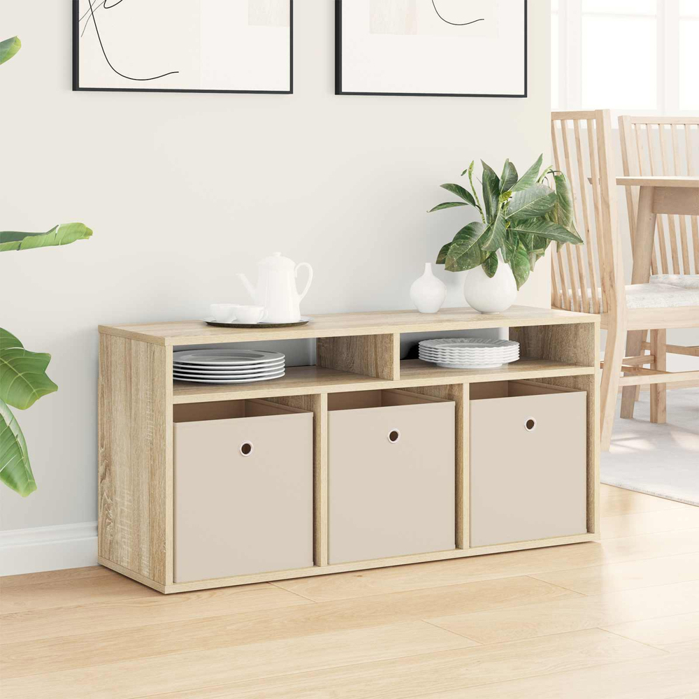 vidaXL 3 Drawer 2 Shelf Sonoma Oak Lowboard Image 9