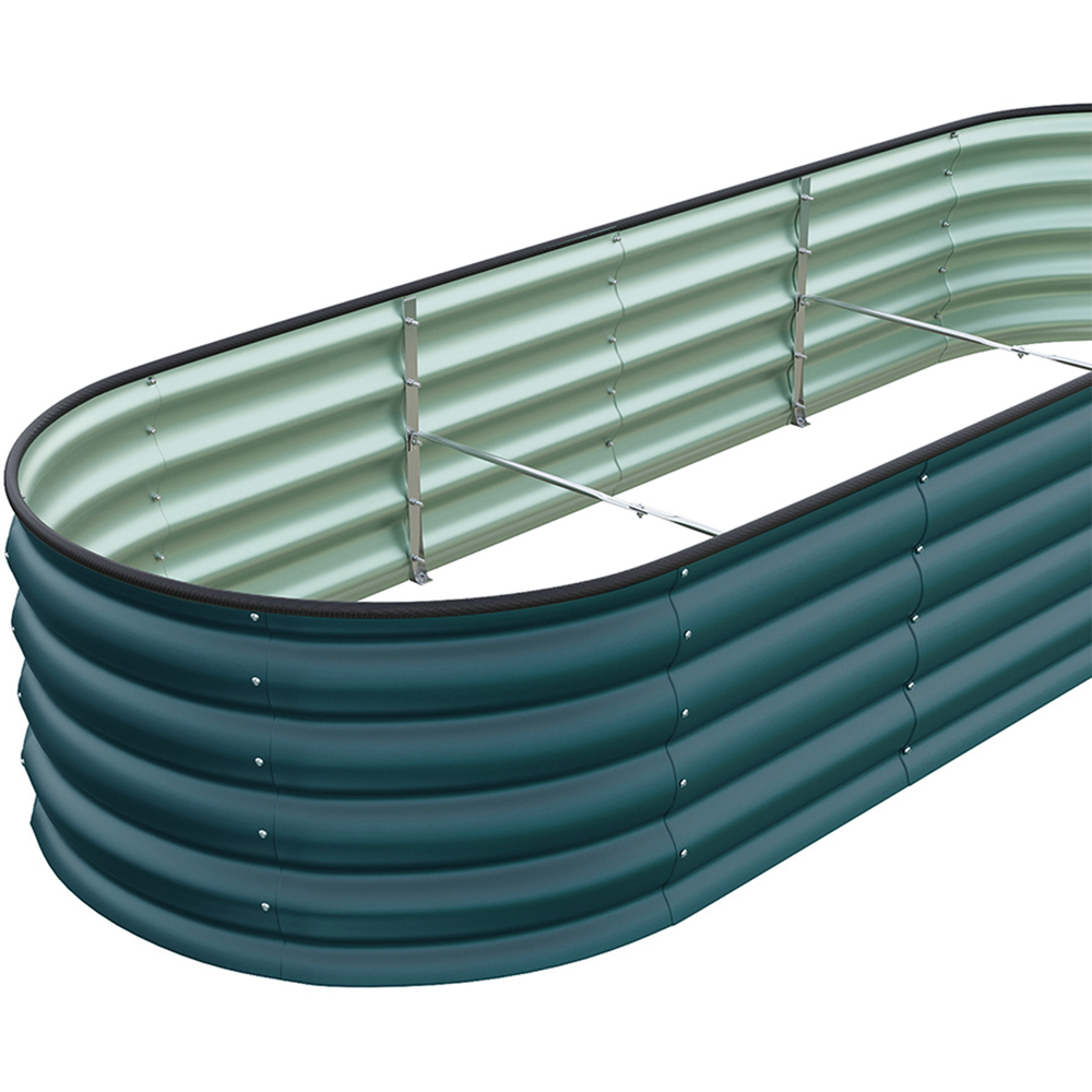 Living and Home Large Green Galvanised Steel Raised Garden Bed 42 x 80 x 240cm Image 3