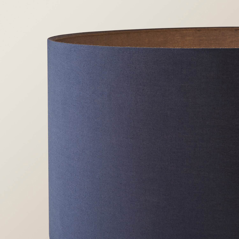 ValueLights Hiru Navy Drum Shade Cream 3-Tier Shelf Floor Lamp with Bulb Image 3