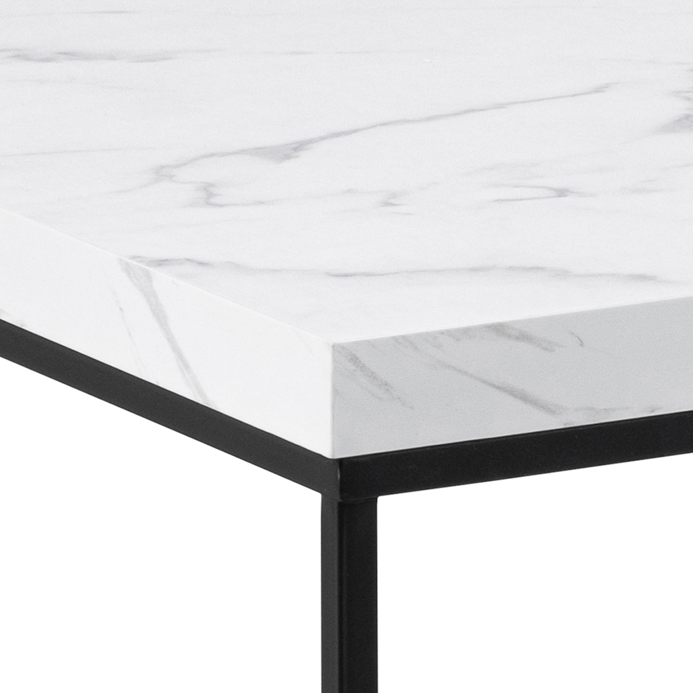 Florence Barossa White Marble Carrara Top Rectangular Coffee Table Image 4