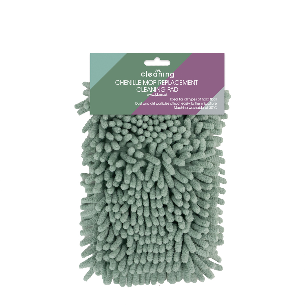 JVL Cleaning Green Extendable Chenille Mop with 2 Replacement Heads Image 6