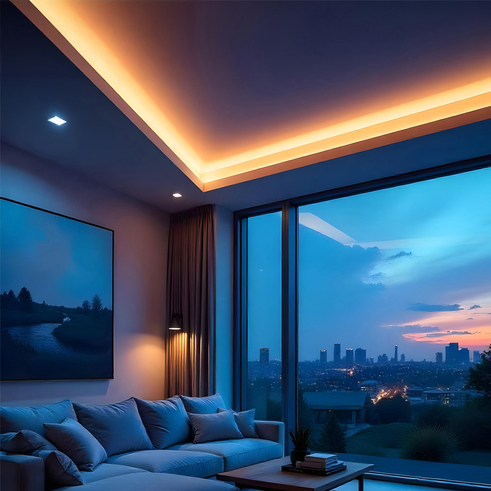 ENER-J Recessed Plasterboard Trimless Alum LED Profile with Flange 55 x 12.5mm 4 Pack Image 4