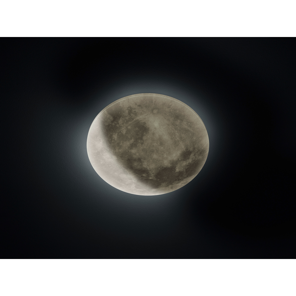 TRIO Lunar Moon Motif White Integrated LED Ceiling Light Image 3