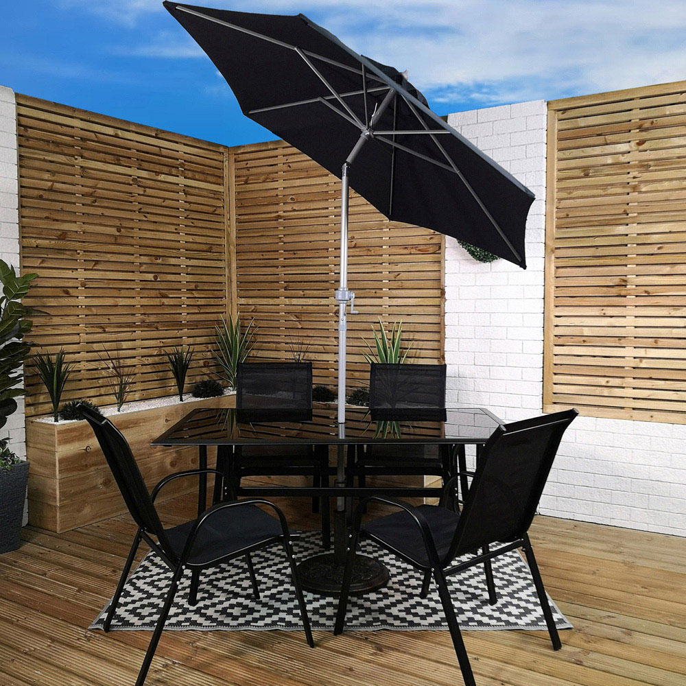Samuel Alexander 4 Seater Rectangular Outdoor Dining Set Black Image 7