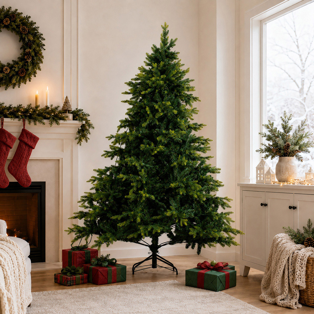 Abrihome Green Artificial Christmas Tree with 852 Mixed Tips 6ft Image 3