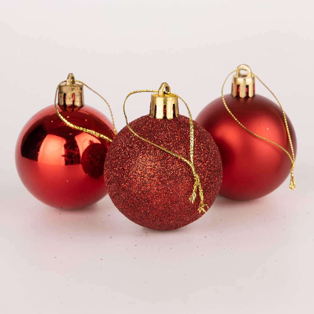 Shatchi Red 5cm Shatterproof Christmas Bauble 18 Pack Image 4
