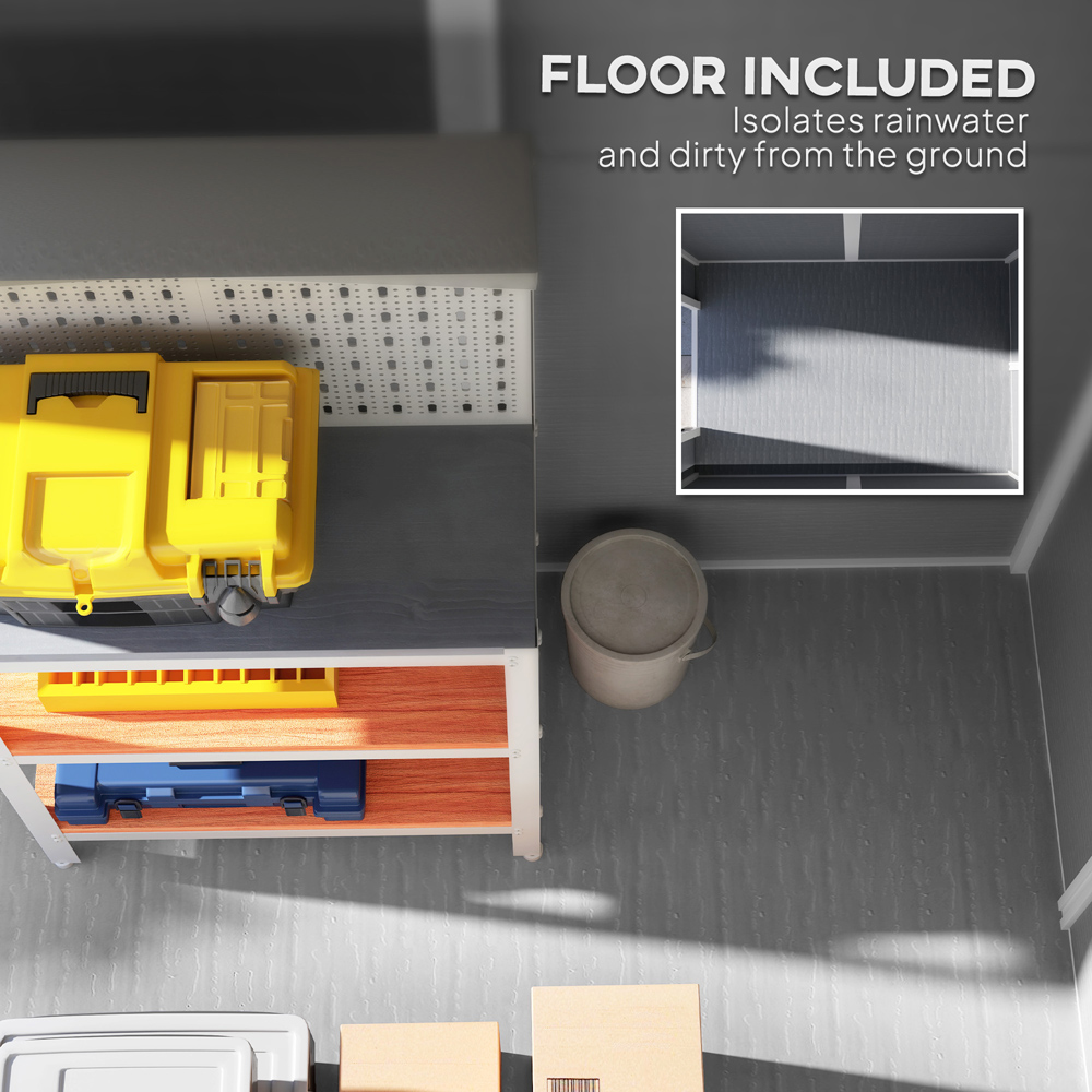 Outsunny 4 x 6ft Single Door Plastic Garden Shed Image 5