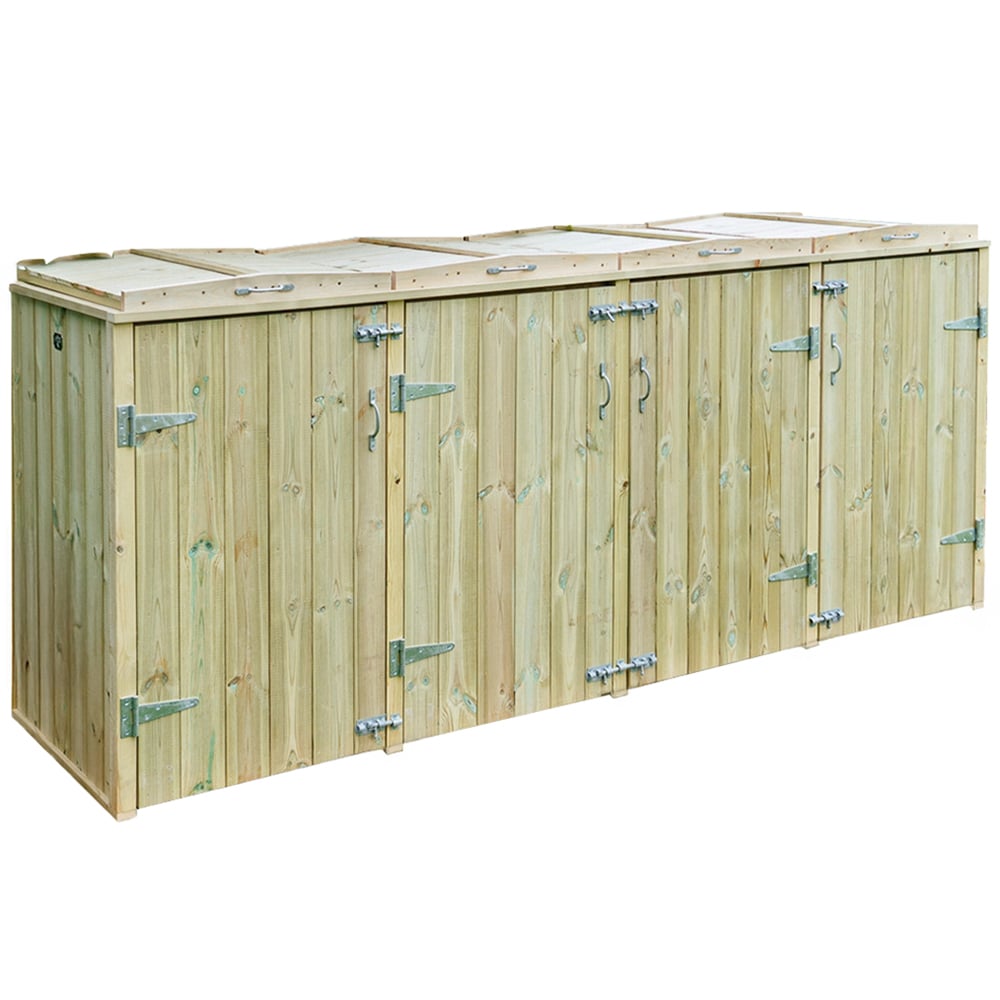 The Garden Village Shireburn 360L Quad Wheelie Bin Shed Image 1