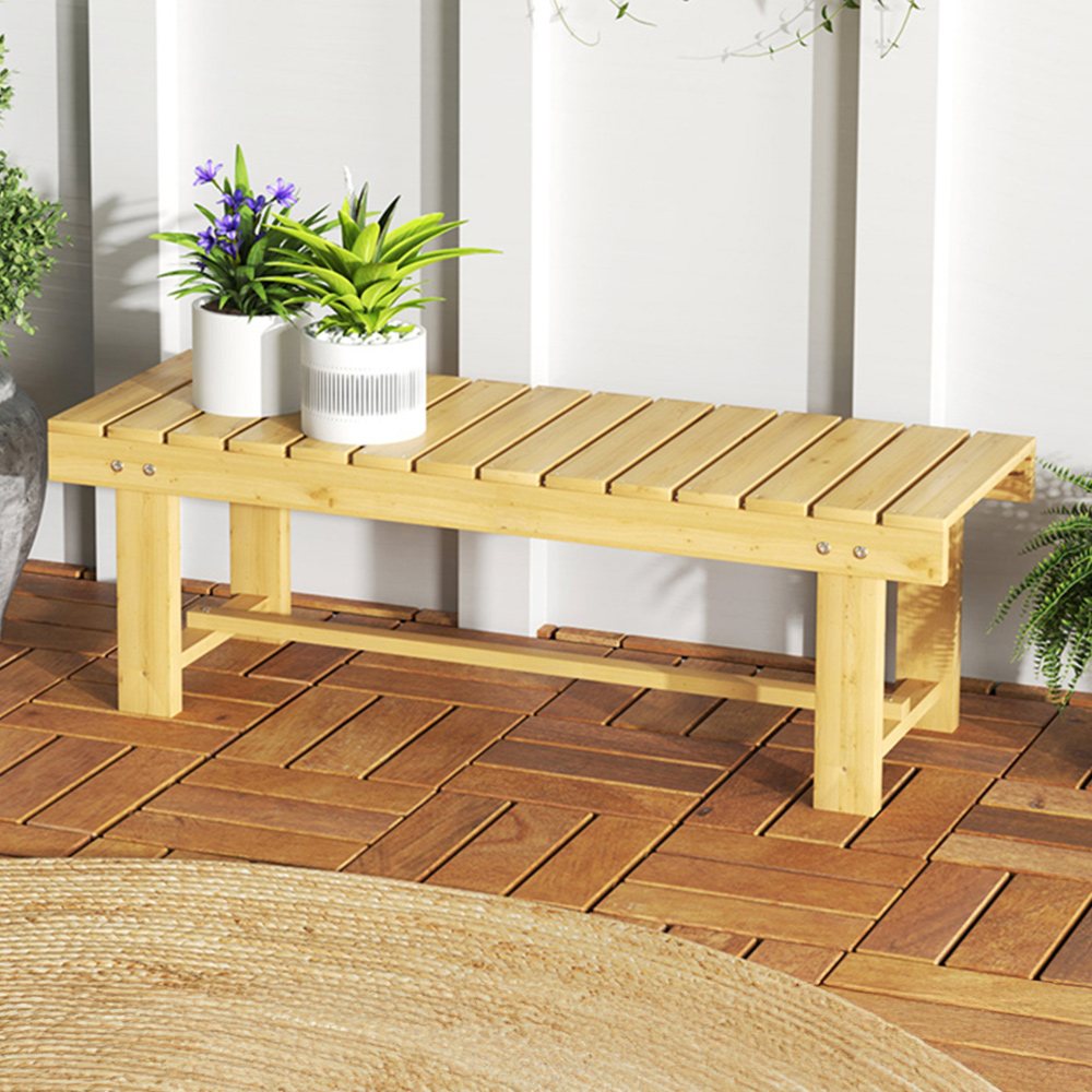 Outsunny 2 Seater Natural Outdoor Garden Loveseat Image 1