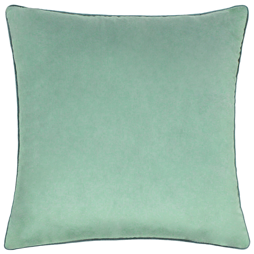 Paoletti Meridian Mineral Teal Velvet Cushion Image 1
