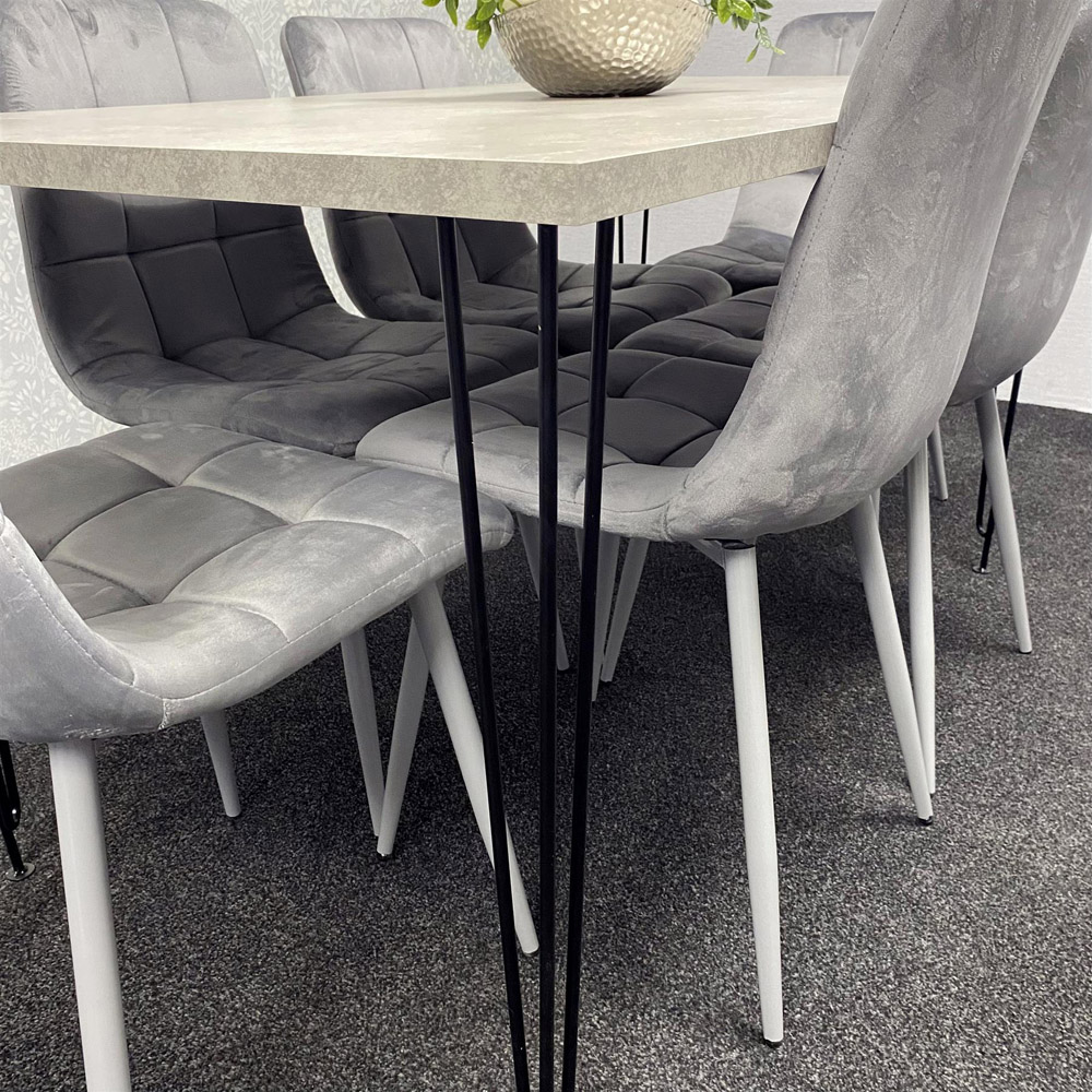 Kosy Koala 6 Seater Grey Dining Table set Image 5