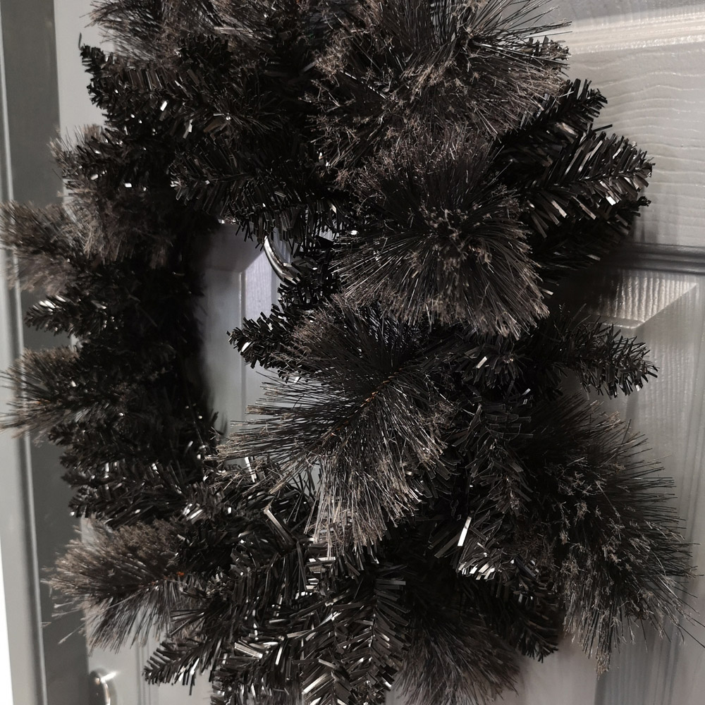 Samuel Alexander Black Plain PVC Tipped Halloween Christmas Wreath Image 4