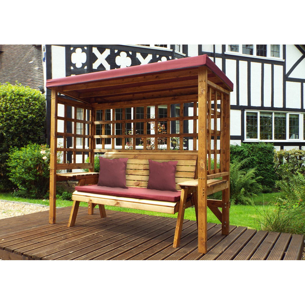 Charles Taylor Wentworth 3 Seater Arbour with Burgundy Roof Cover Image 8