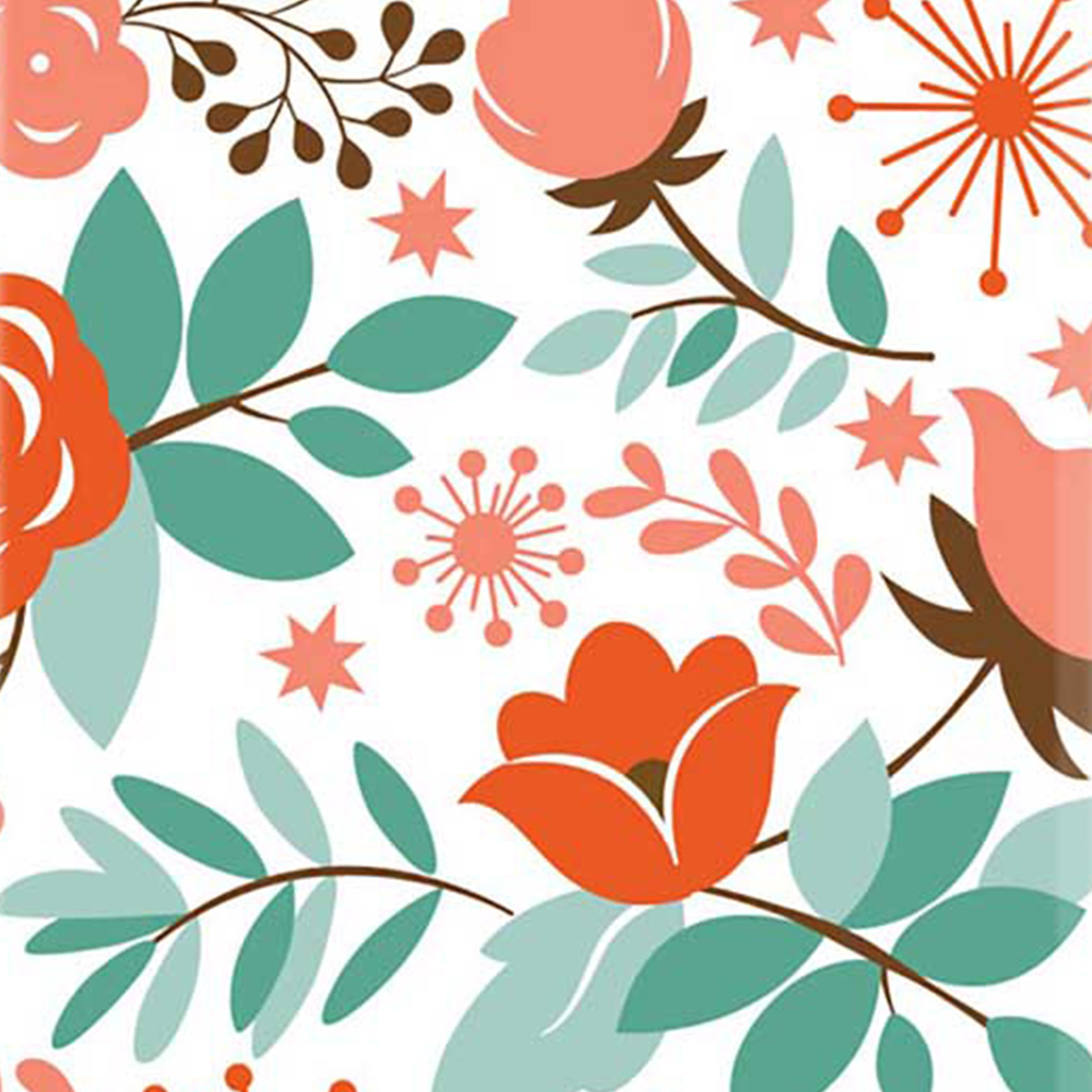 Warren Reed Designer Medium Orange Floral Pattern Suitcase Image 3