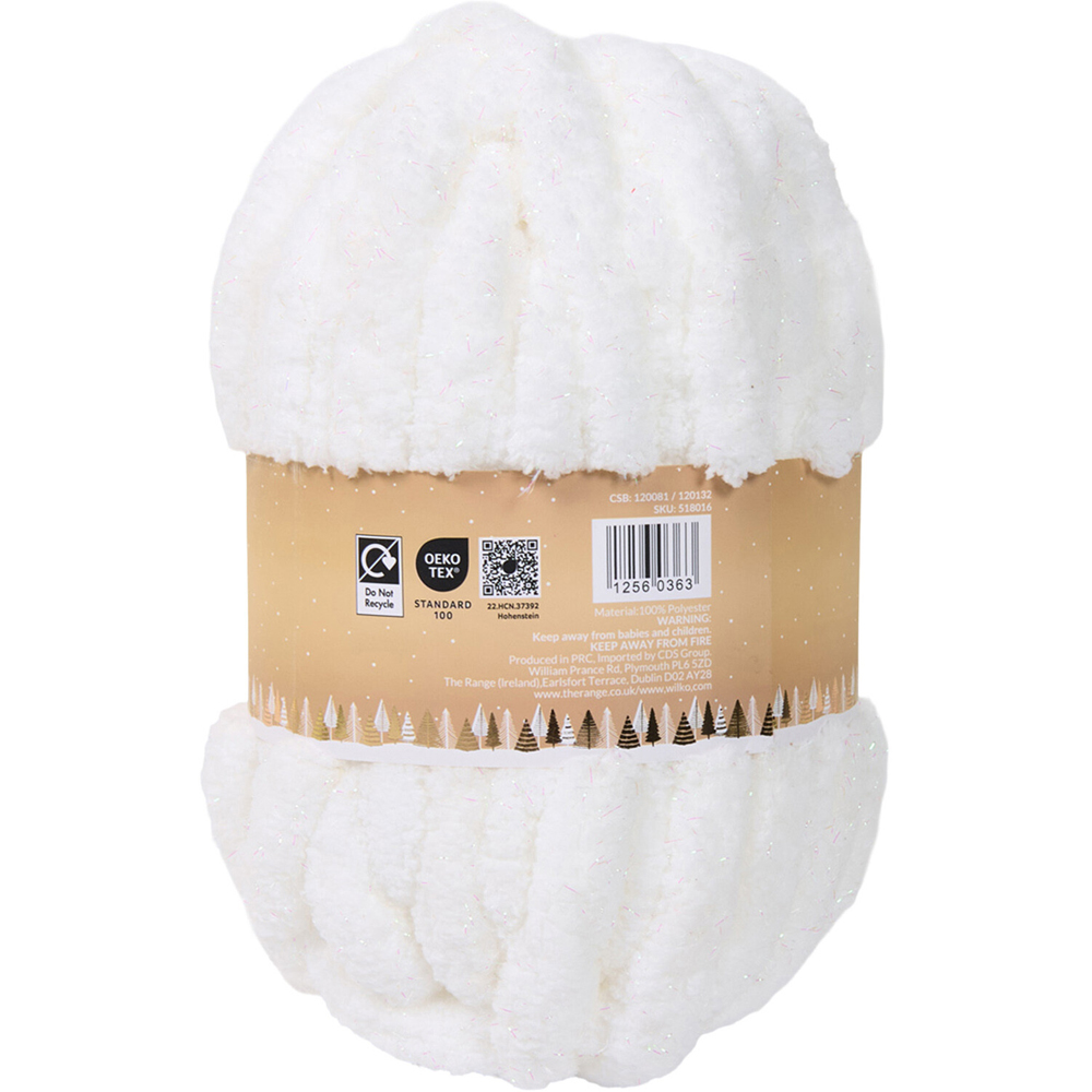 Iridescent Glitter Jumbo Soft Touch Yarn White Image 2