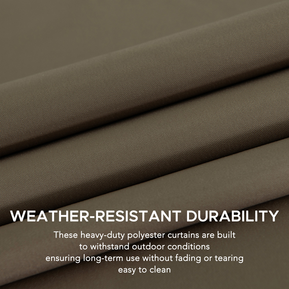 Sunjoy 3.9 x 4.5m Khaki Accessory Curtain for Cedar Wood Gazebo (Gazebo Not Include) Image 3