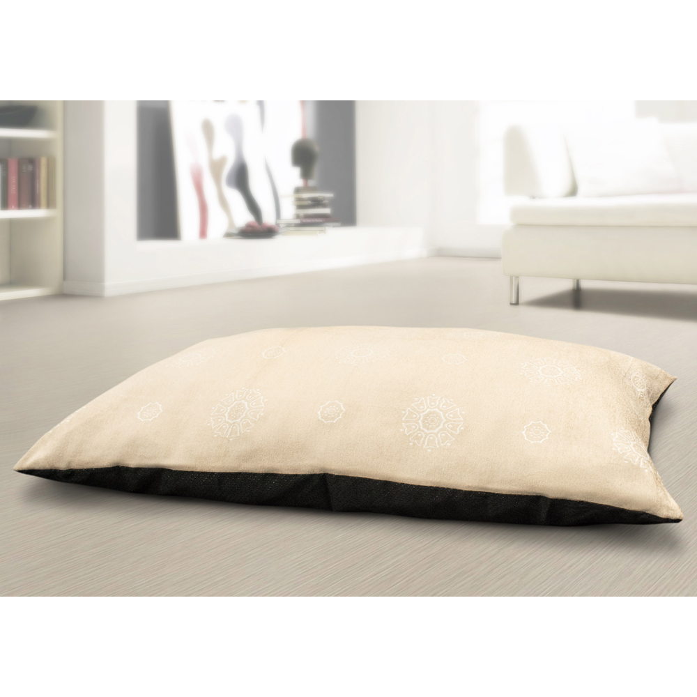 Velosso Cream Mandala Pattern Jacquard Non-Slip Floor Cushion 78 x 120cm Image 2