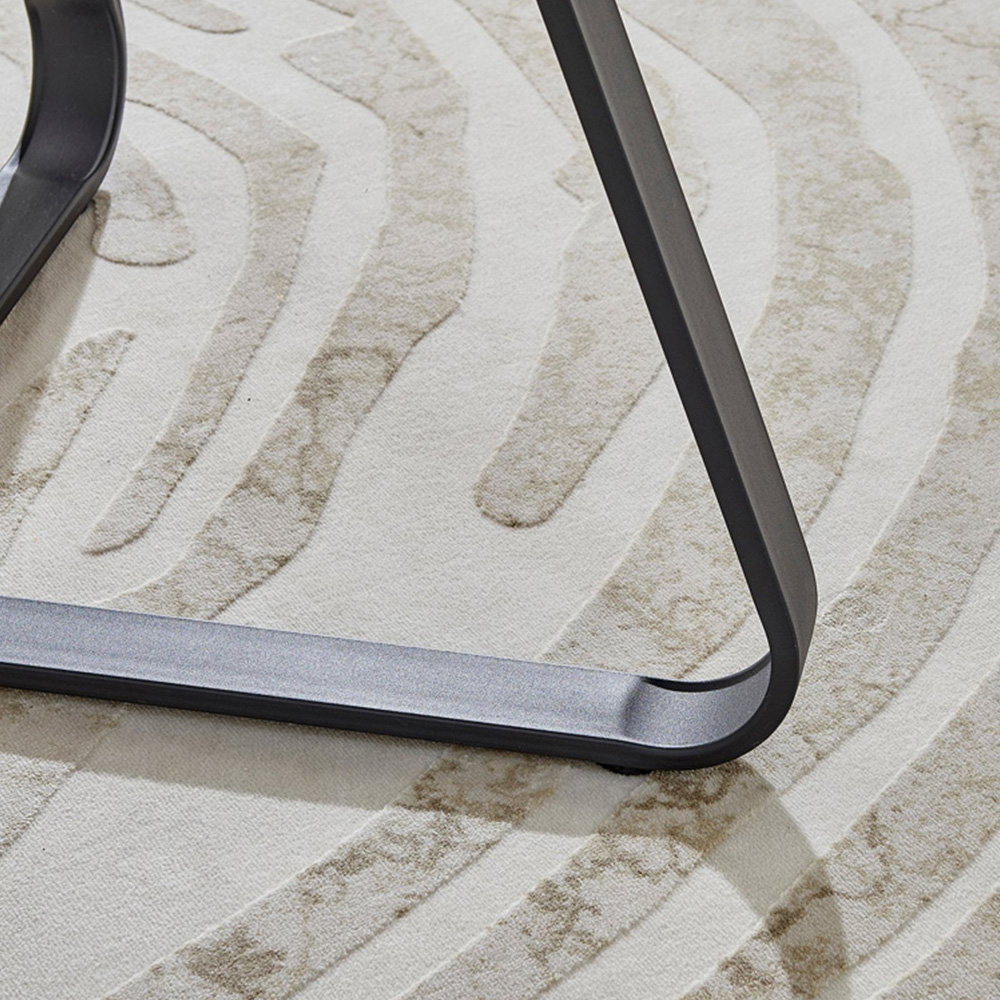 Furniturebox Fira Cesano Wood Effect 6 Seater Round Dining Set Brown Grey and Black Image 6