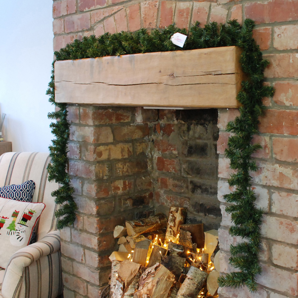 Samuel Alexander Plain Green Pine Christmas Garland 270cm Image 2