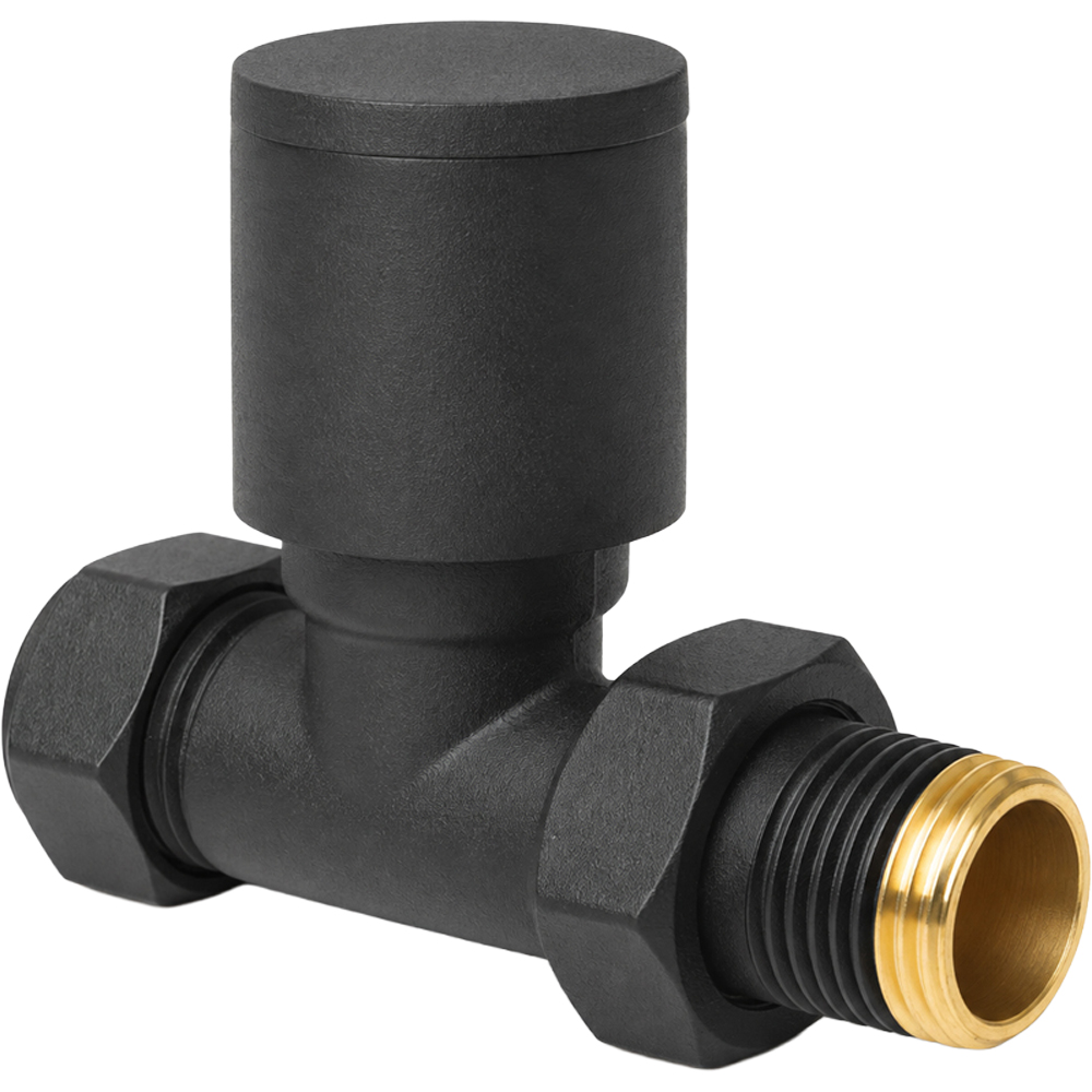 Go Bathrooms Anthracite Straight Radiator Valves Set 15mm Image 2