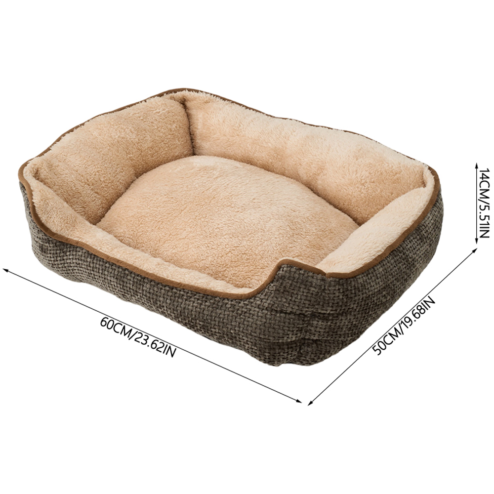 H&O Direct 60cm Brown Ultra Soft Chenille Dog Bed Image 5