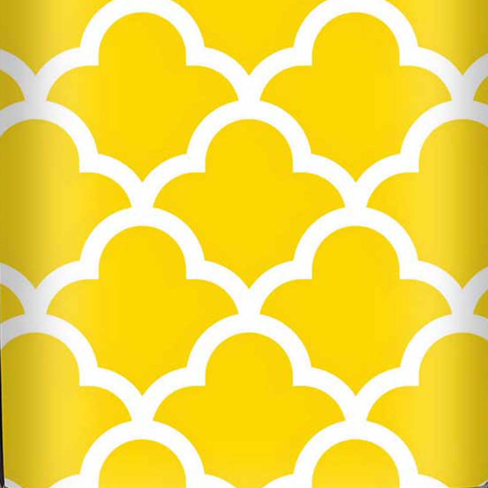 Warren Reed Designer Small Geometric Yellow Quatrefoil Wave Suitcase Image 3