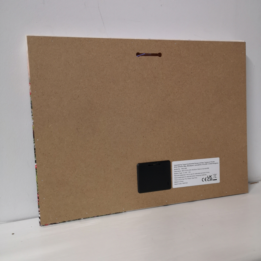 Samuel Alexander Christmas Scene With Robins Light Up Wall Art 30 x 40cm Image 6