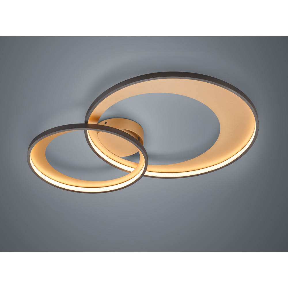 TRIO Granada Black and Gold Integrated LED Ceiling Light Image 2