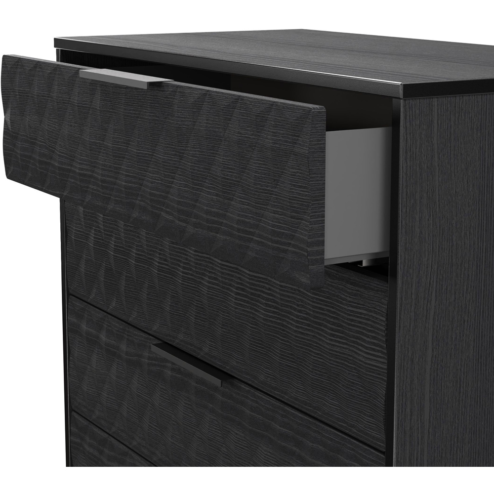 Crowndale Harlequin 5 Drawer Black Ash Chest of Drawers Ready Assembled Image 6