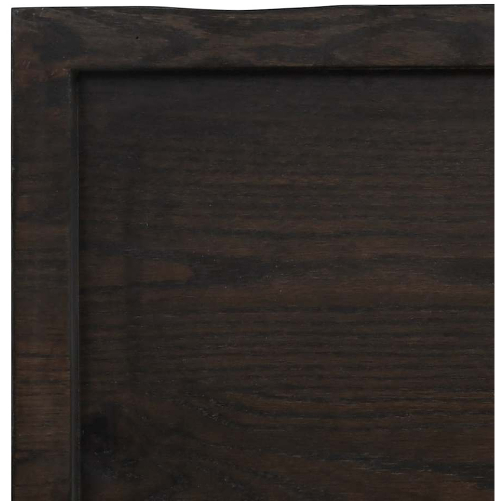 vidaXL 120cm Dark Brown Treated Solid Oak Wood Floating Wall Shelf Image 6