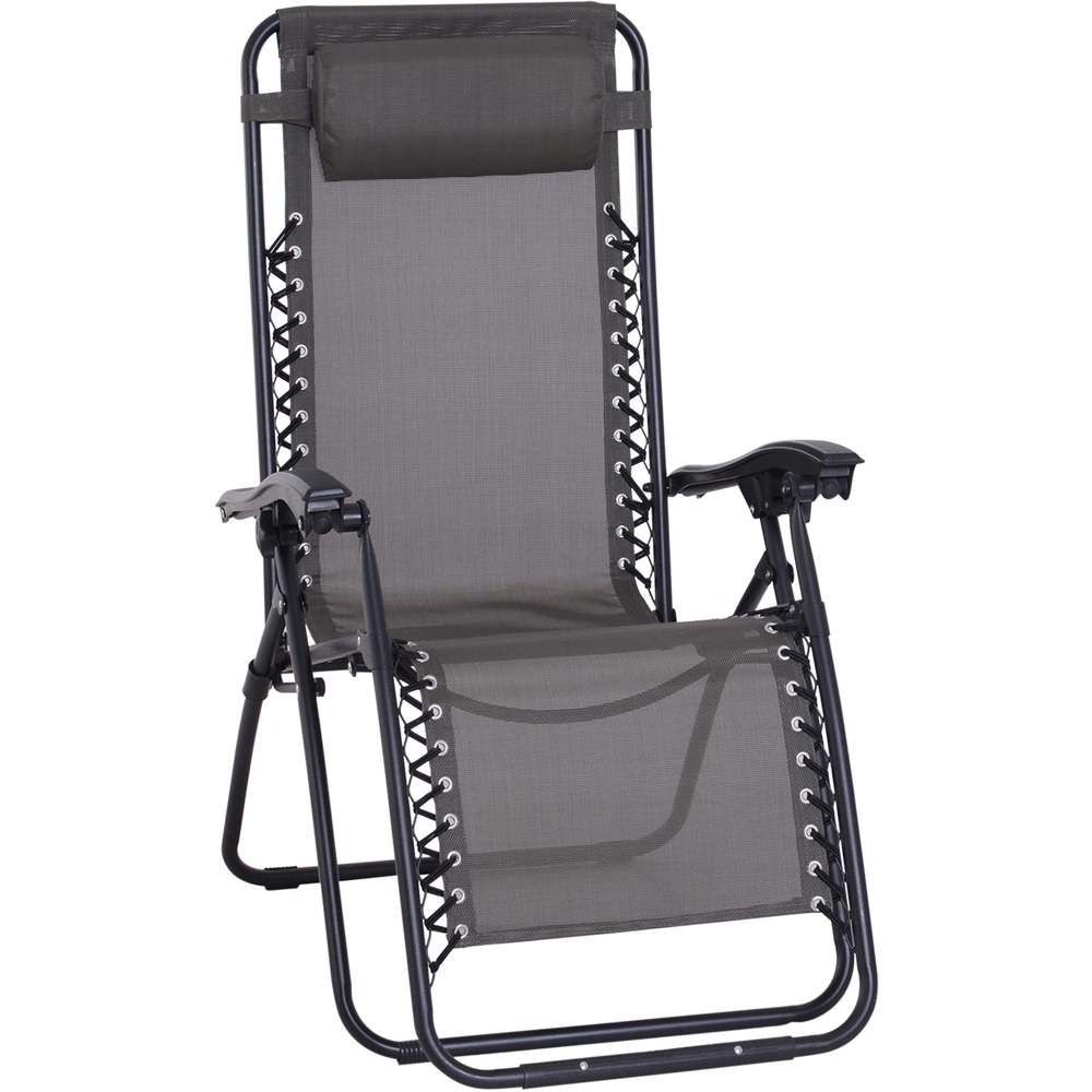 Outsunny Grey Zero Gravity Folding Recliner Chair Image 2
