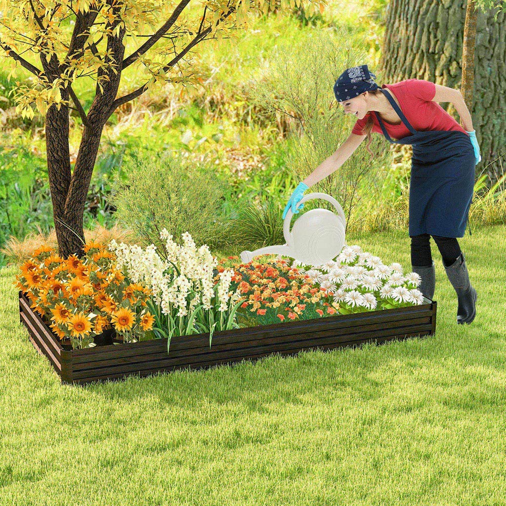 Costway Metal Raised Garden Bed 240 x 120 x 30cm Image 4