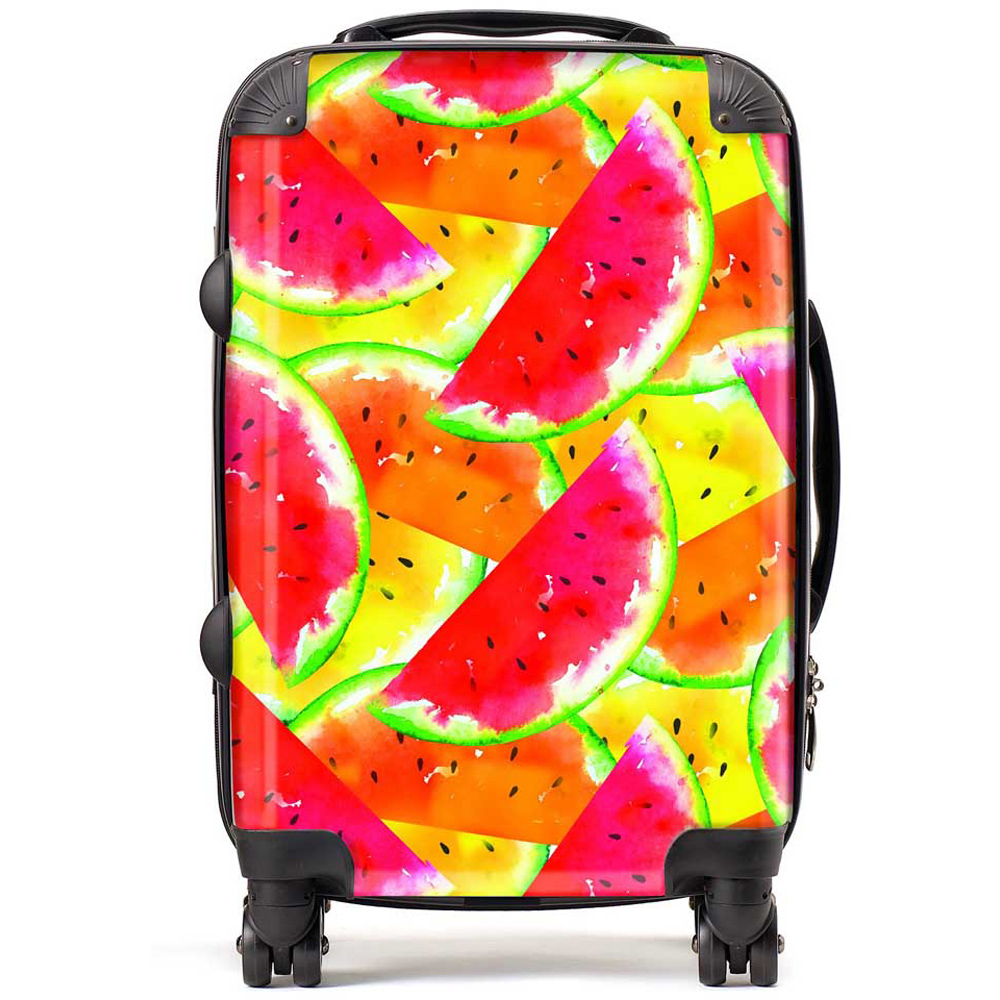 Warren Reed Designer Cabin Melon Print Suitcase Image 1
