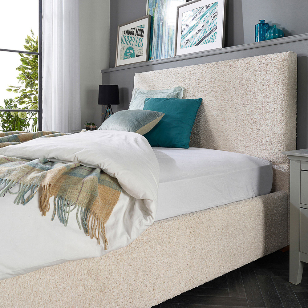 Aspire King Size Cream Boucle Upholstered Garland Ottoman Bed Frame Image 3