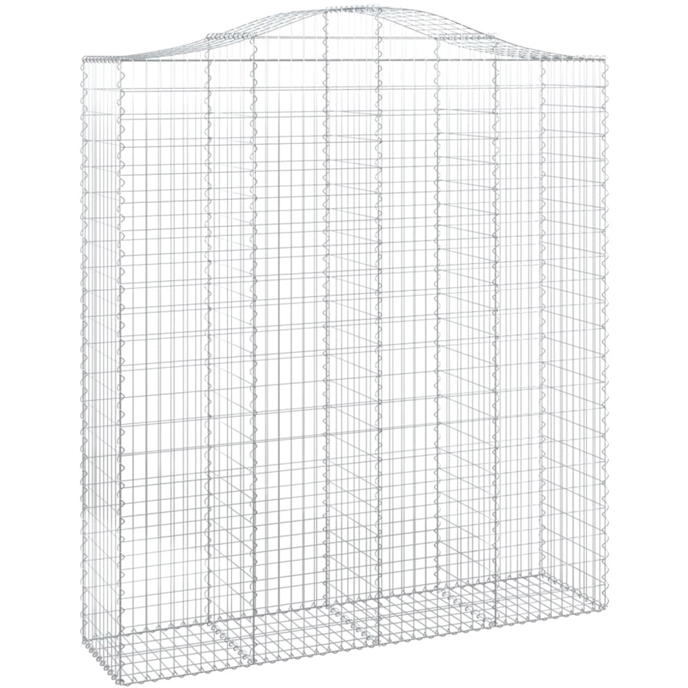 vidaXL Silver Galvanised Iron Arched Gabion Basket 200 x 50 x 220/240cm 8 Pack Image 1