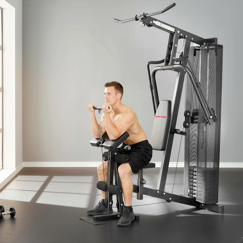 SPORTNOW Multi Function Adjustable Weight Training Home Gym Workout Station Image 3