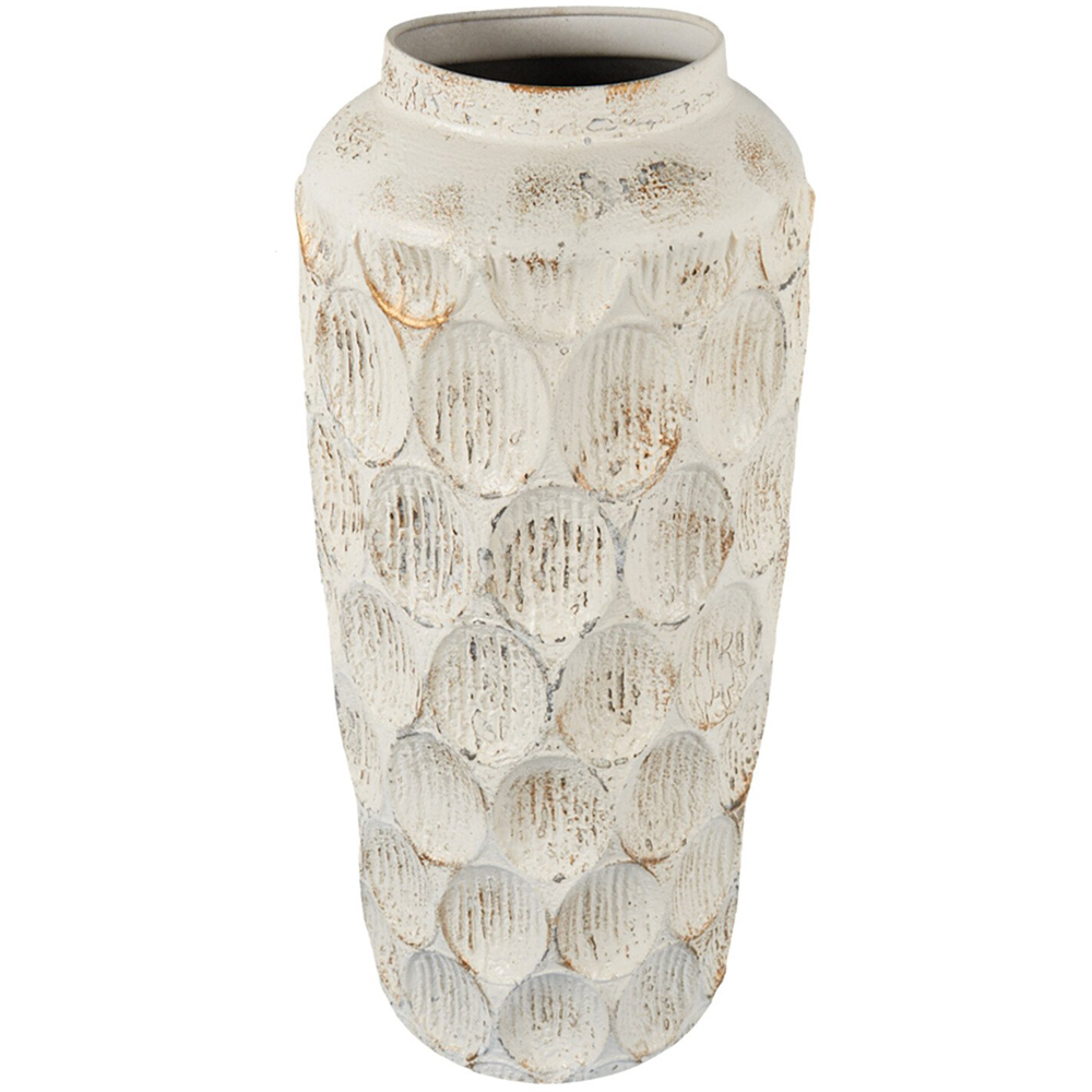 Isla Tall Metal Vase 54cm - White Image 1