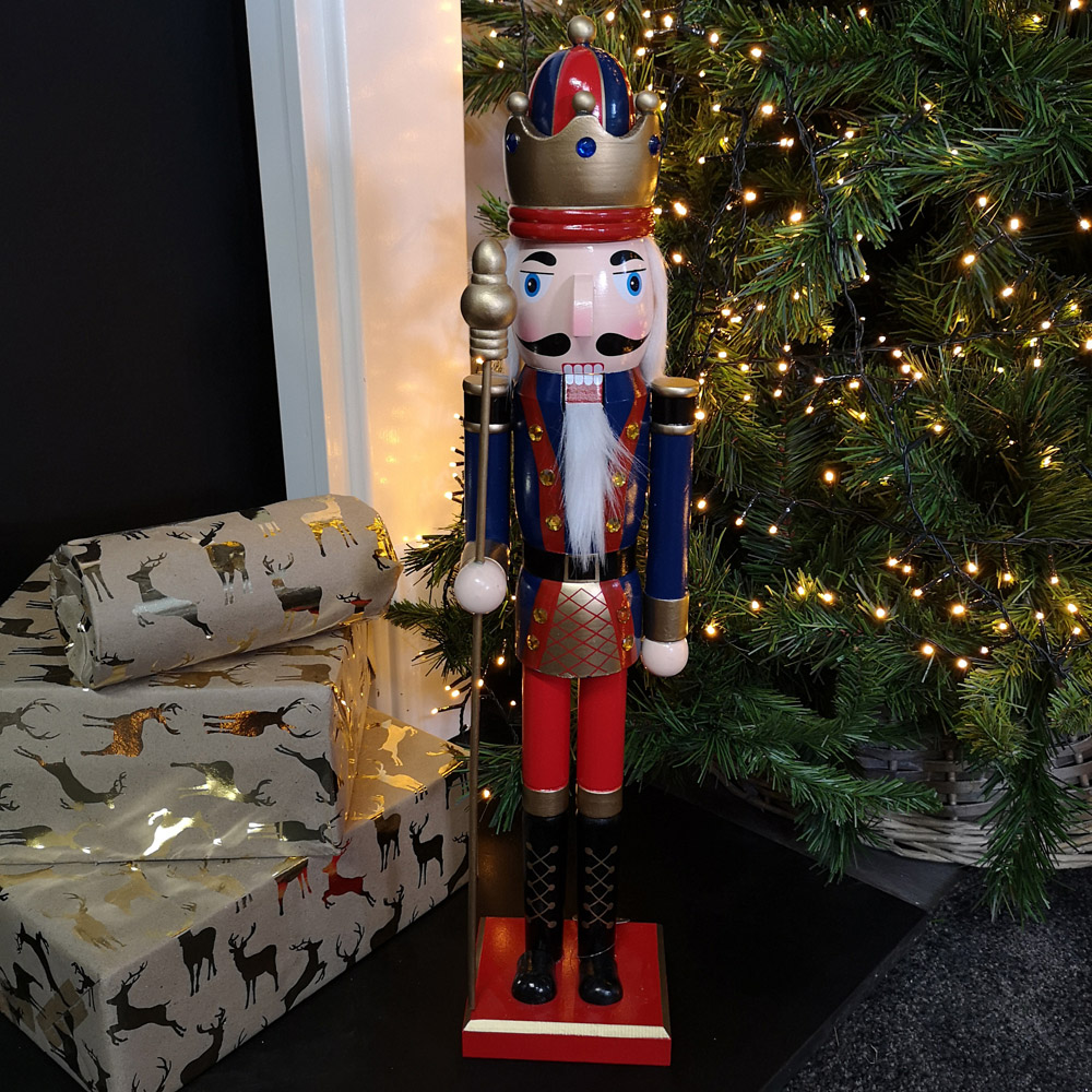 Samuel Alexander Traditional Wooden Nutcracker Soldier Decoration with Blue Body Image 2