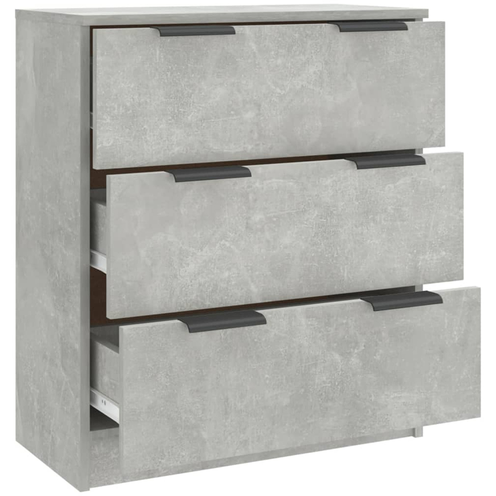 vidaXL 3 Drawer Concrete Grey Sideboard Image 4